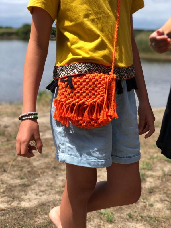 Mini Sac en Macramé Orange