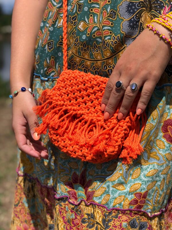 Mini Sac en Macramé Orange