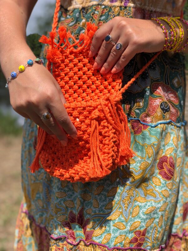 Mini Sac en Macramé Orange