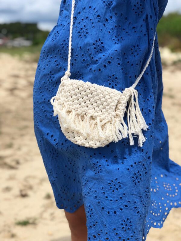 Mini Sac en Macramé Blanc