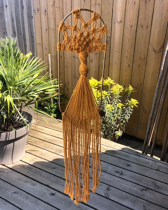 arbre de vie ovale macramé jaune