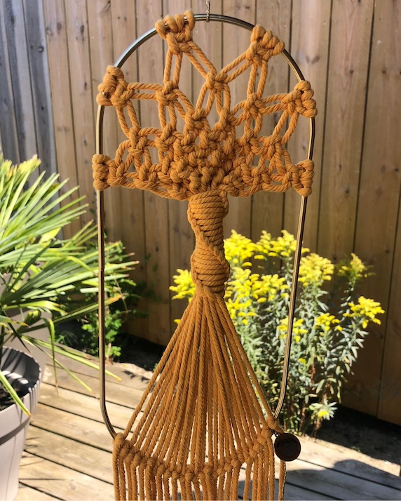 arbre de vie ovale macramé jaune