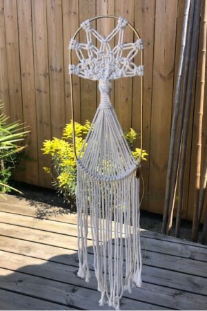 arbre de vie ovale macramé blanc