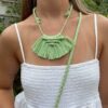 collier macramé vert clair