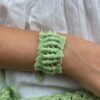 bracelet macramé vert clair