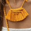 collier macramé jaune