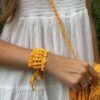 bracelet macramé jaune