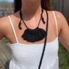 collier macramé noir