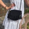 Mini sac macramé noir