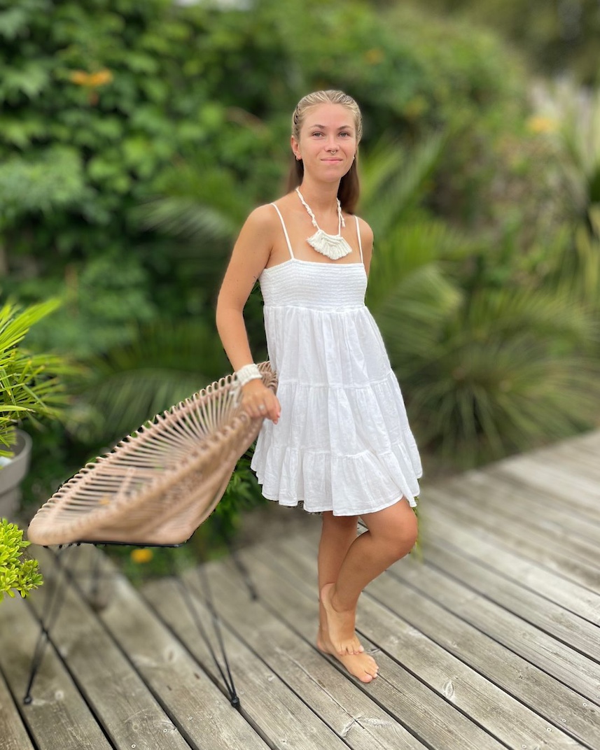 colliers bracelets sacs macramé collier macramé blanc