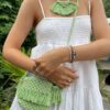 sac macramé vert clair