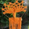 Coeur arbre de vie macramé orange