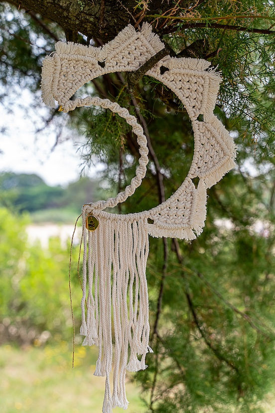 Lune macramé blanc