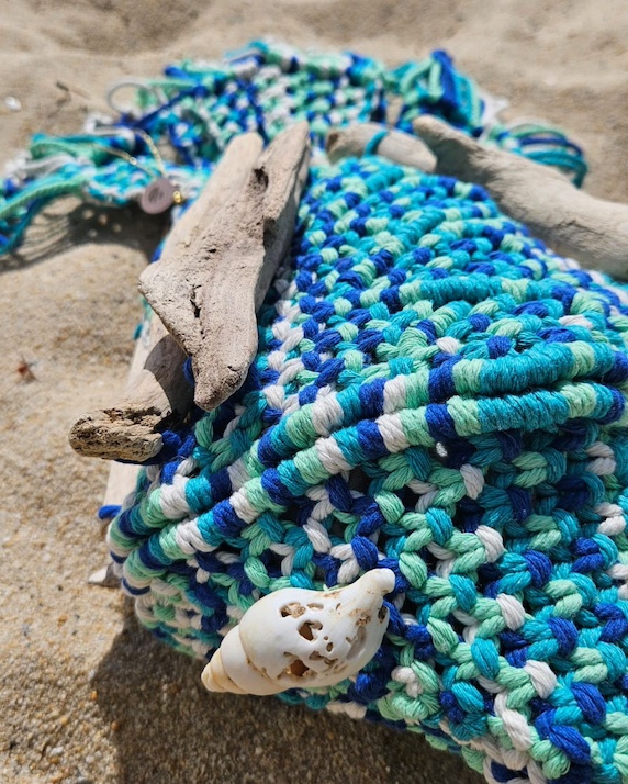 Poisson macramé et bois flottés Caraïbe