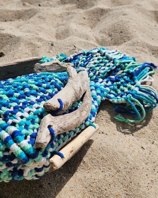 Poisson macramé et bois flottés Caraïbe