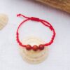 Bracelet rouge chakra racine avec 3 perles en jaspe rouge