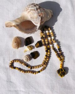 Mala chakra plexus solaire oeil de tigre