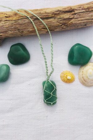 Collier chakra coeur vert avec aventurine verte