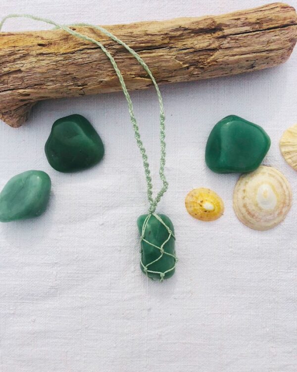 Collier chakra coeur vert avec aventurine verte