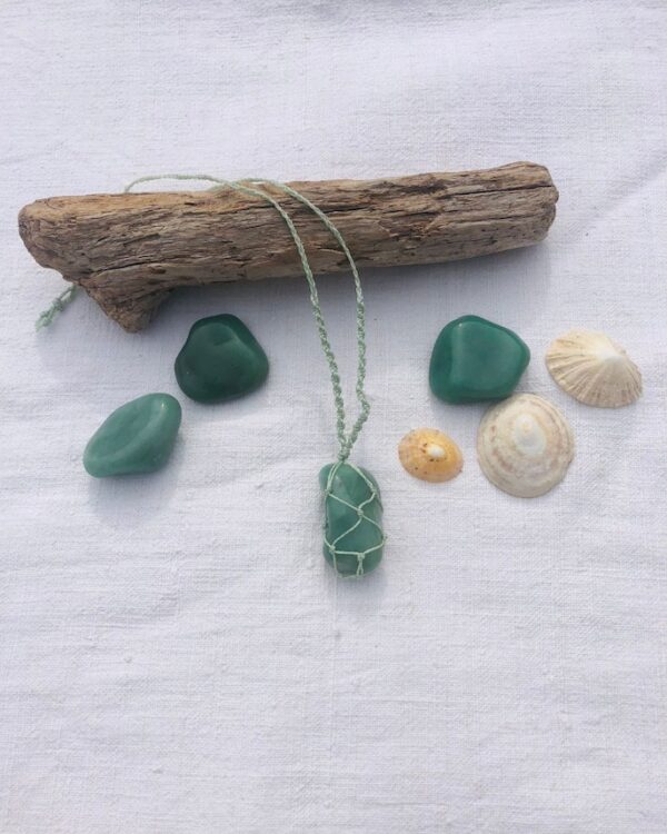 Collier chakra coeur vert avec aventurine verte