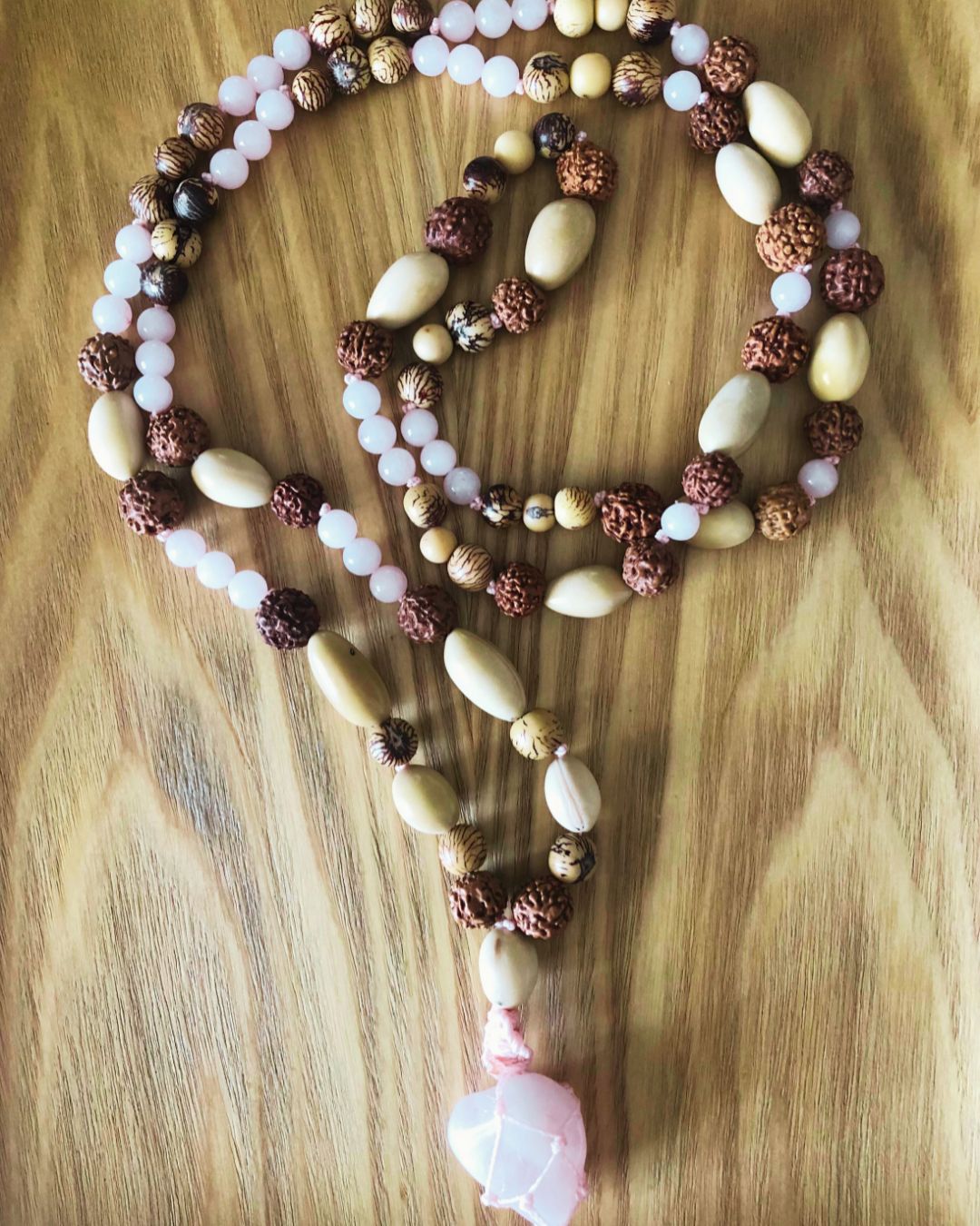 Mala chakra coeur quartz rose Mala chakra coeur quartz rose