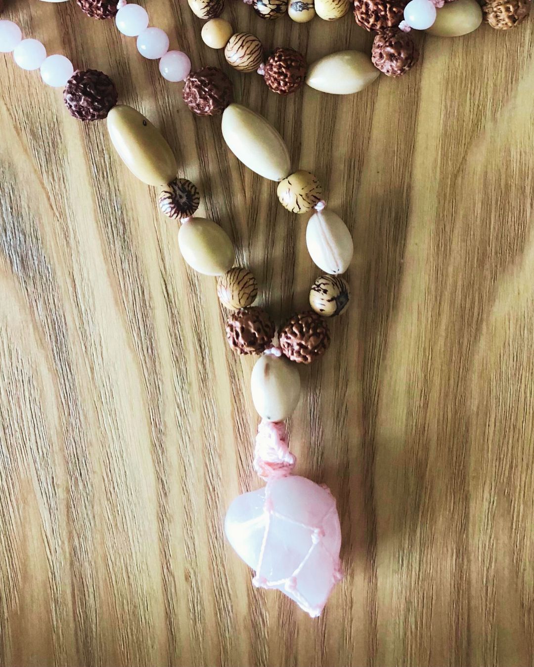 Mala chakra coeur quartz rose Mala chakra coeur quartz rose
