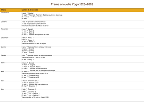 Lesfiletsdelaparqueuse-valeriebienetreholistique-Planningyoga2025/2026 Planning séances de yoga année 2025/2026