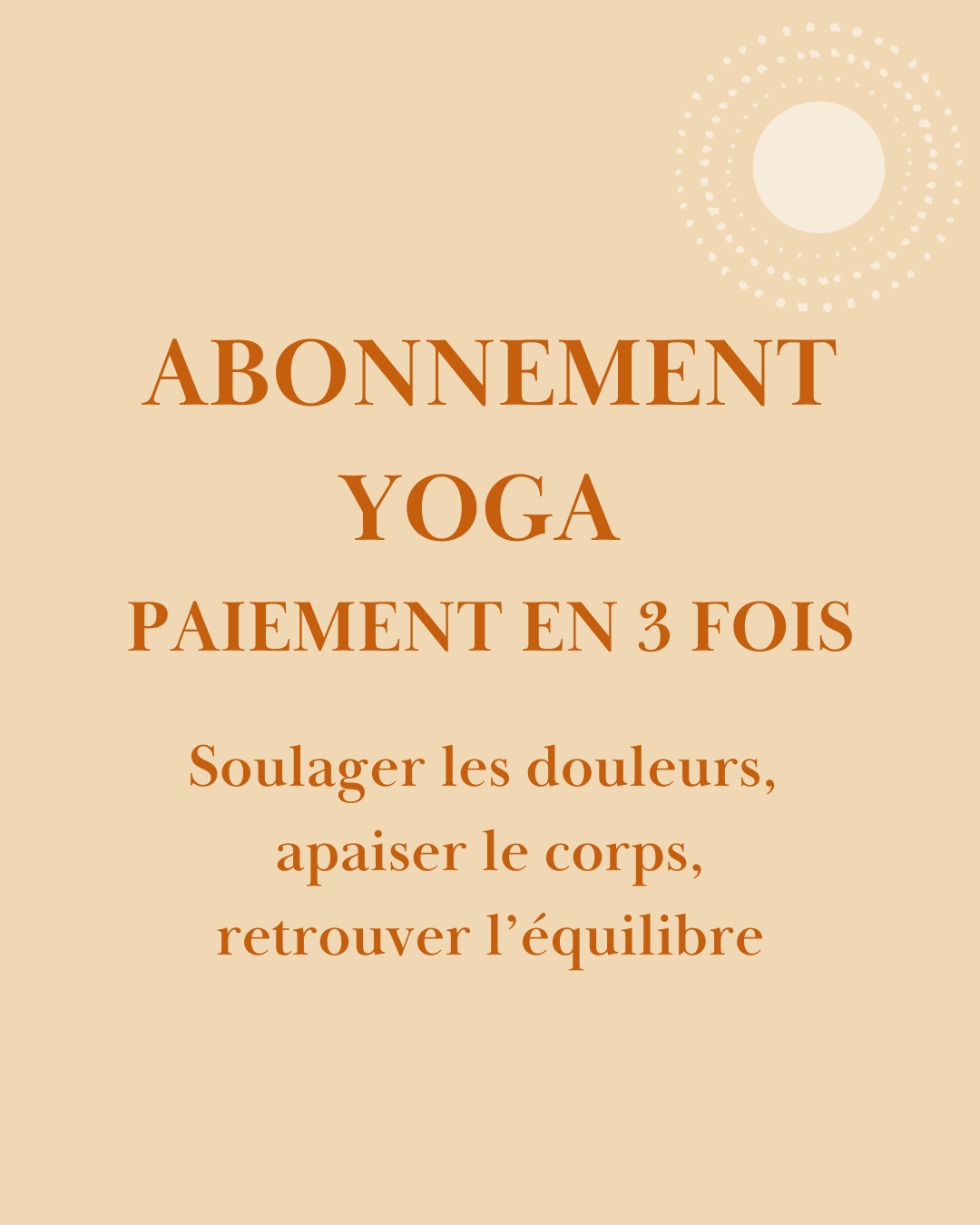 Abo yoga paiement en 3X