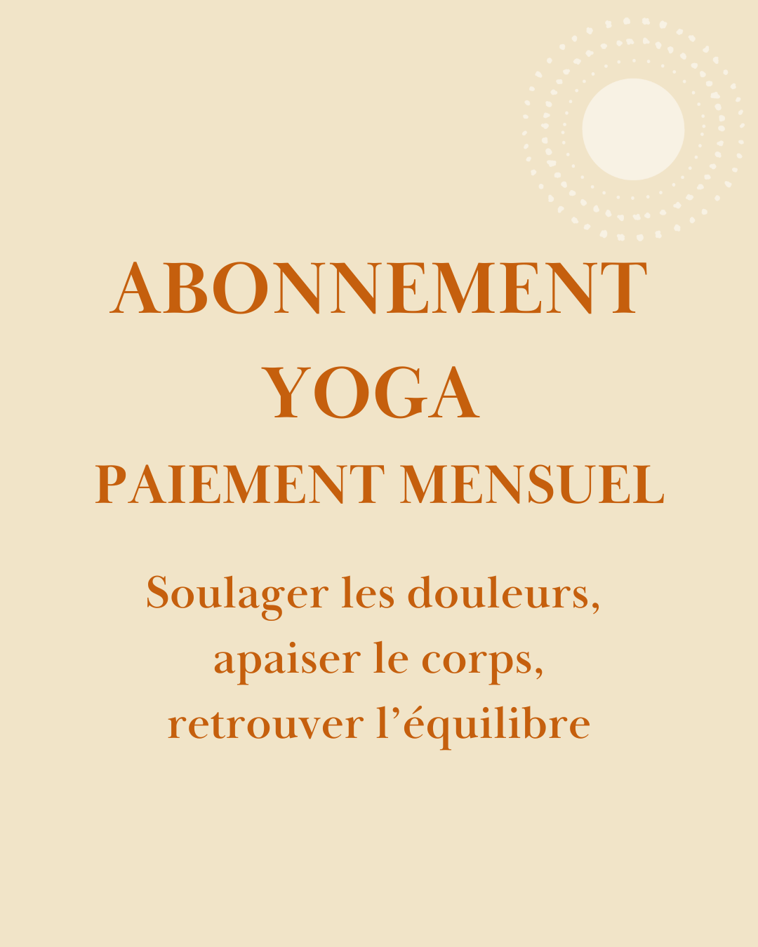 Abo yoga paiement mensuel